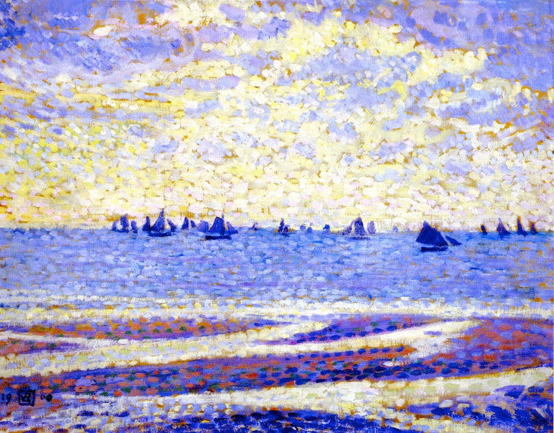 Segelbåtar på havet - Théo van Rysselberghe