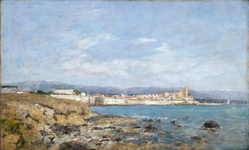 Utsikt över Antibes vid solnedgången - Eugène Boudin