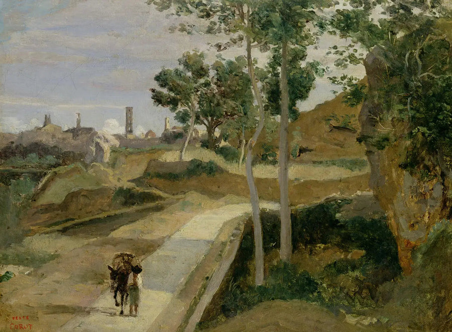 Volterra. Nedåtgående väg från staden - Jean-Baptiste Camille Corot