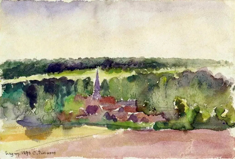 Utsikt över Éragny - Camille Pissarro