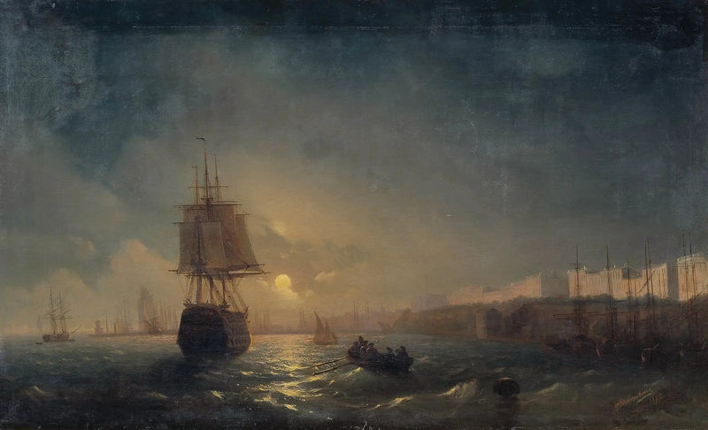 Odessa vy under en fullmånenatt - Ivan Aivazovskij