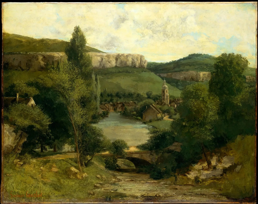 Utsikt över Ornans (Bro över Bonneille-ån) - Gustave Courbet