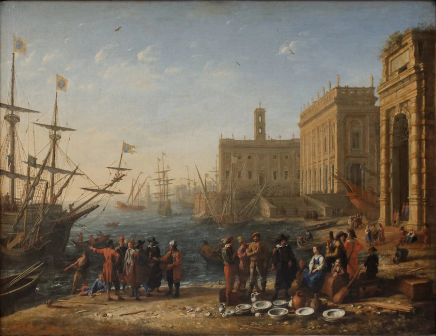 Vy över en hamn med Capitolium - Claude Lorrain