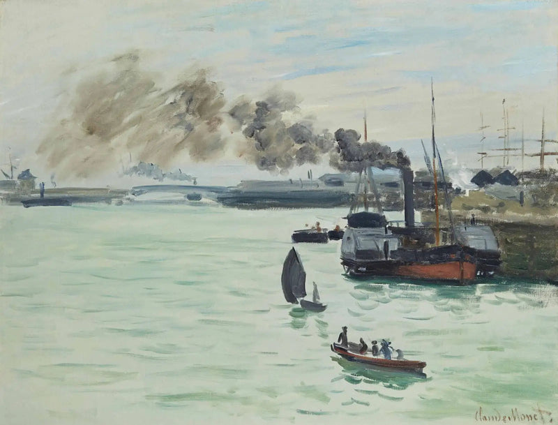 Vy över en hamn - Claude Monet