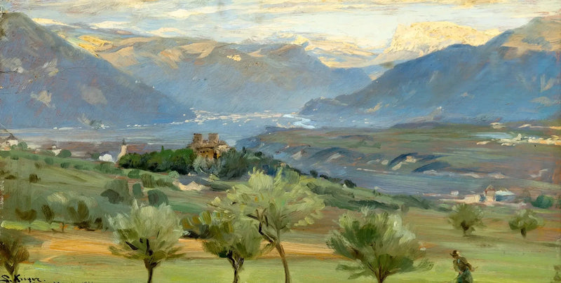 Vy över Bolzano från Saint-Valentin-slottet i Tyrolen. - Peder Severin Krøyer