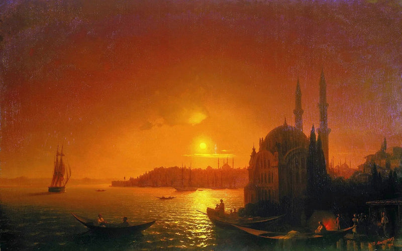 Utsikt över Konstantinopel i månsken - Ivan Aïvazovski