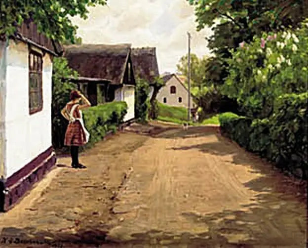 Vy över Gundsømagle en sommardag. - H. A. Brendekilde
