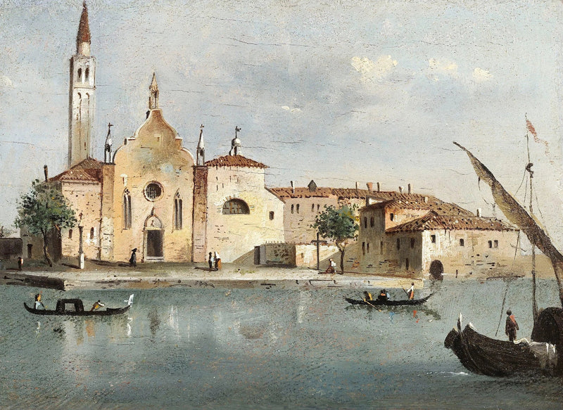 Vy över ön Santa Maria delle Grazie - Francesco Guardi