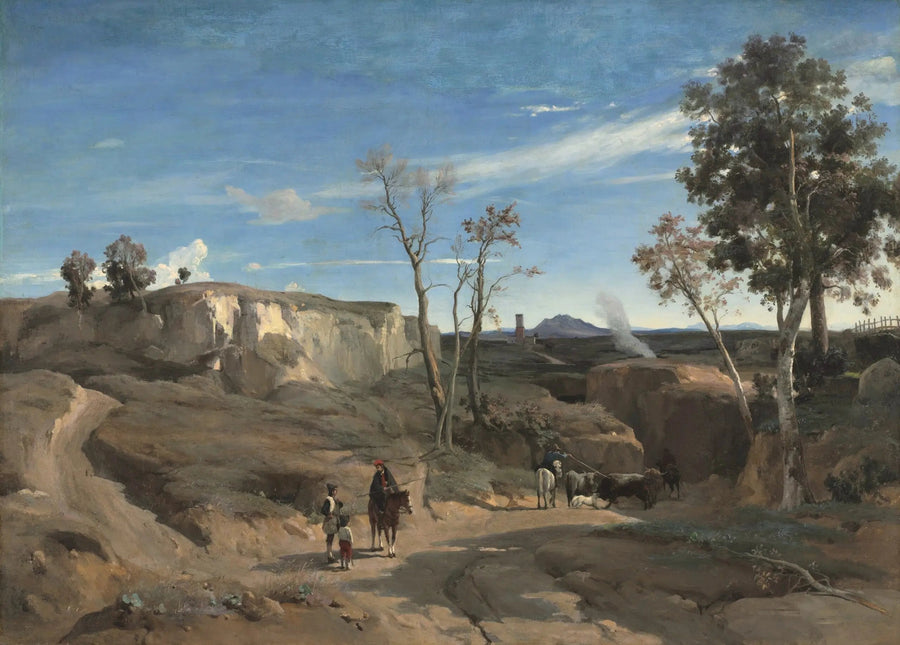Vy av Cervara, Romerska landsbygden - Jean-Baptiste Camille Corot