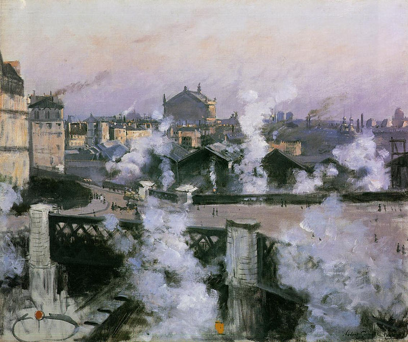Vy av Saint-Lazare stationen, Paris - Norbert Gœneutte