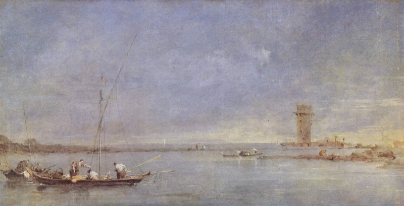 Vy över Venetiens lagun med Malghera-tornet - Francesco Guardi