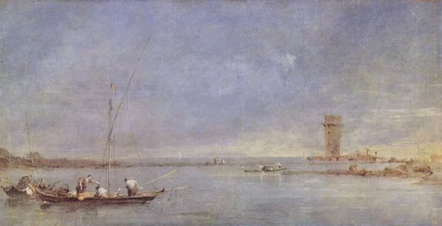 Vy över Venetiens lagun med Malghera-tornet - Francesco Guardi