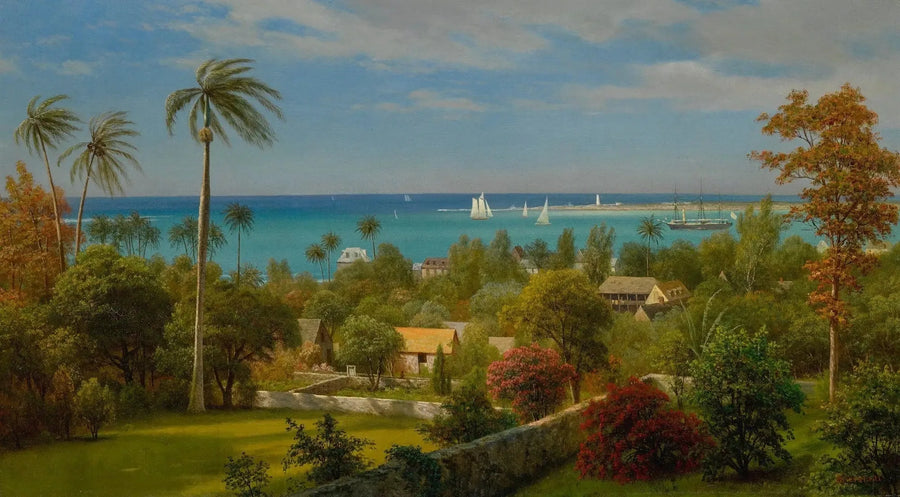Utsikt över Nassau, Bahamas - Albert Bierstadt