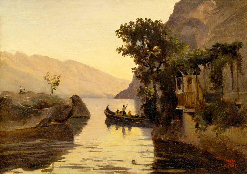 Vy av Riva, Italienskt Tyrol - Jean-Baptiste Camille Corot