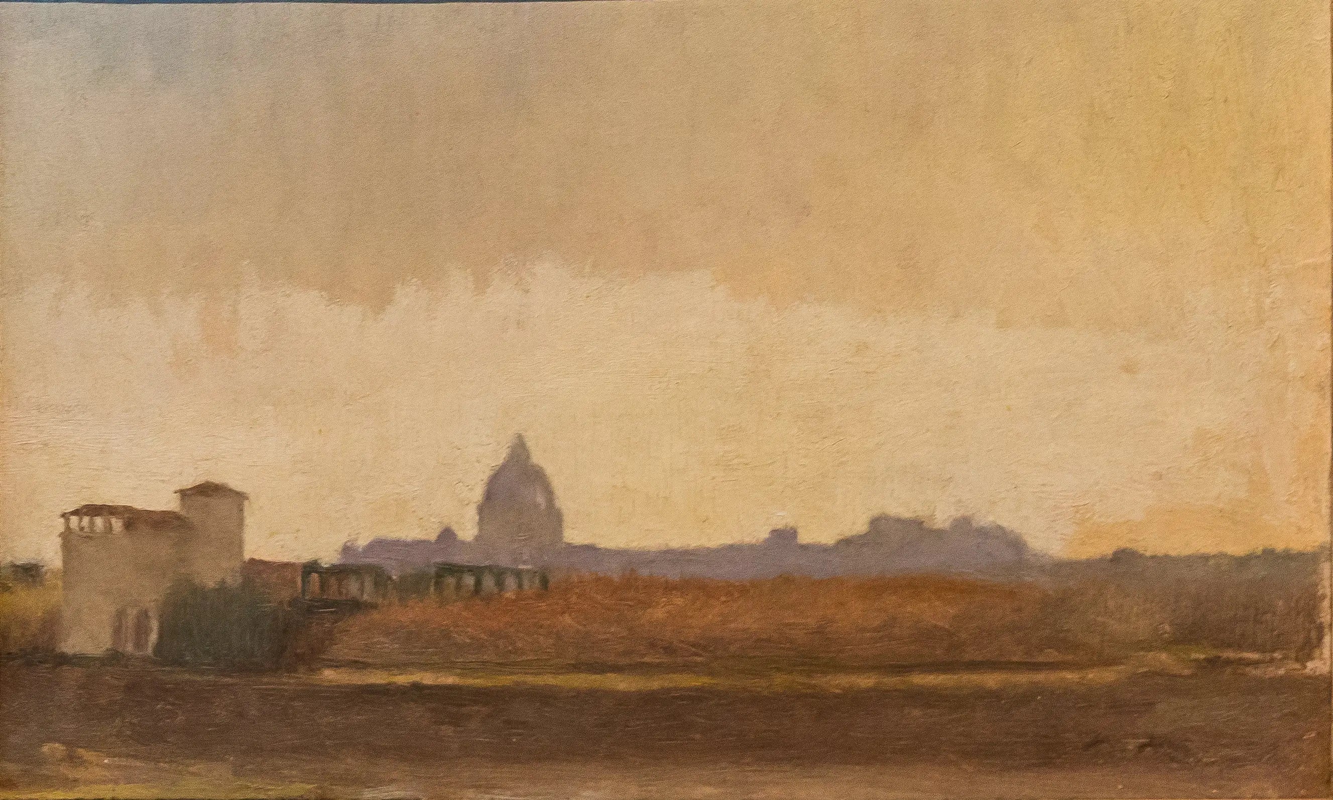 Reproduction du tableau « Vue de Rome prise des bords du Tibre - Edgar Degas » par Alpha Reproduction en peinture à l’huile