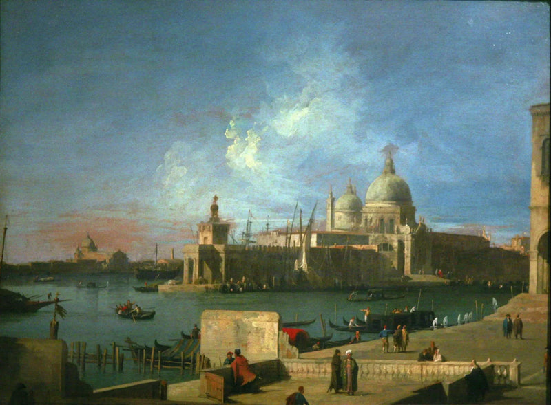 Vy av Santa Maria della Salute, från ingången till Grand Canal - Canaletto