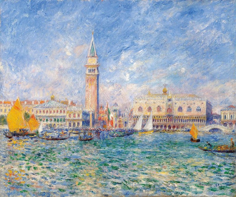 Utsikt över Venedig, Dogepalatset - Pierre-Auguste Renoir