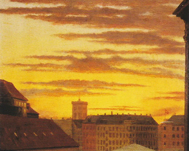 Utsikt över taken på Havnegade och Nikolaitornet. - Peder Severin Krøyer