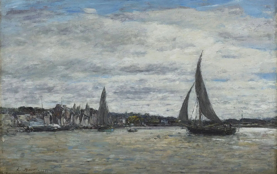 Utsikt över Trouville-bassängen - Eugène Boudin