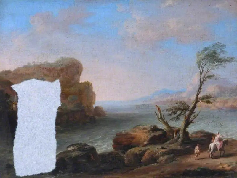 Utsikt från havskusten med personer - Claude Lorrain