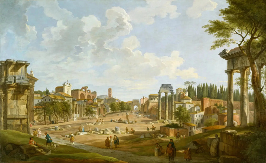 Utsikt över det romerska forumet - Giovanni Paolo Panini