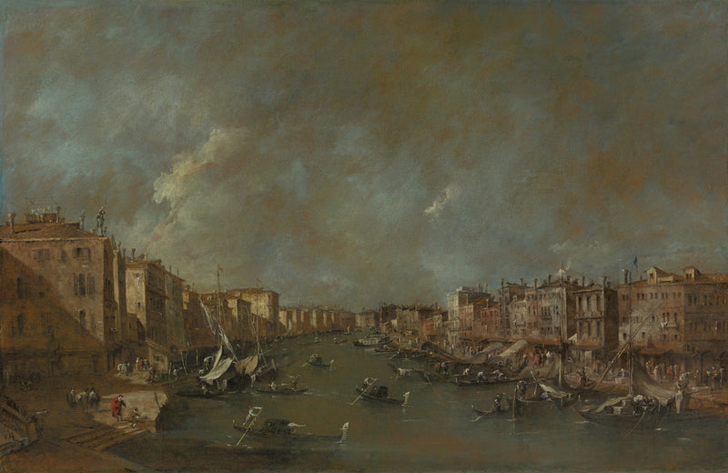 Vy över Grand Canal från Rialto-bron - Francesco Guardi