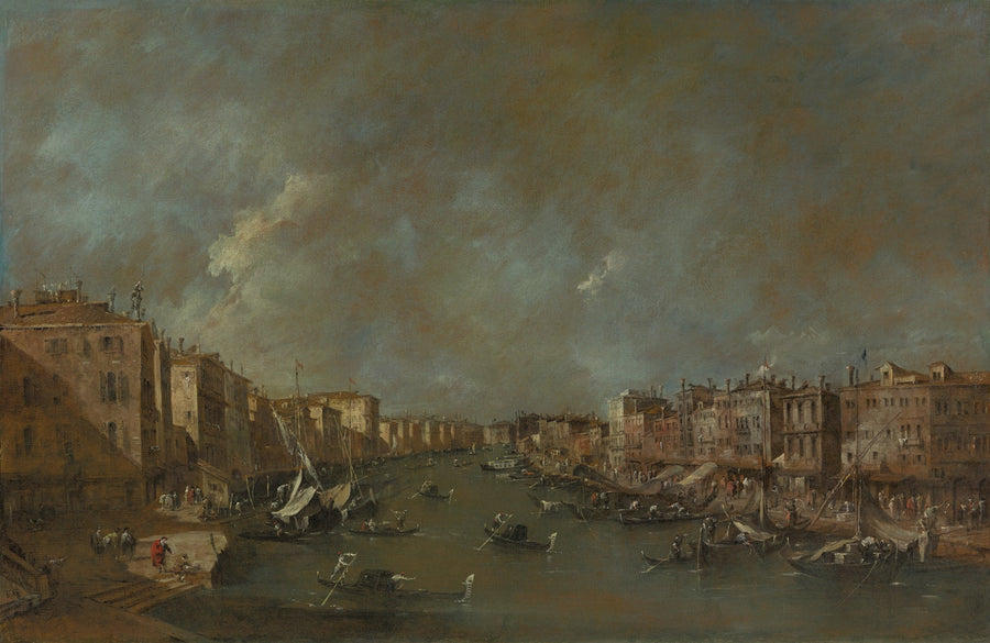 Vy över Grand Canal från Rialto-bron - Francesco Guardi