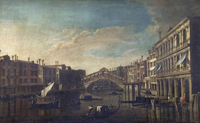 Vy över Grand Canal mot Rialtobron, Venedig - Canaletto