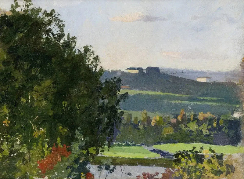 Utsikt över Grüner-trädgården - Edvard Munch