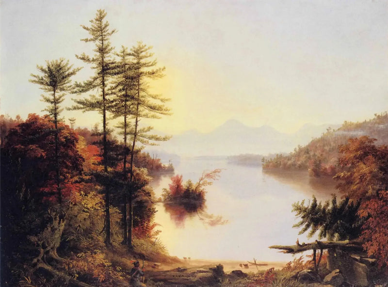 Utsikt över sjön Winnipiseogee - Thomas Cole