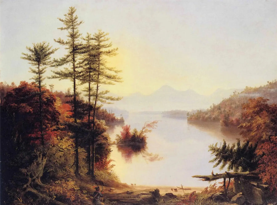 Utsikt över sjön Winnipiseogee - Thomas Cole