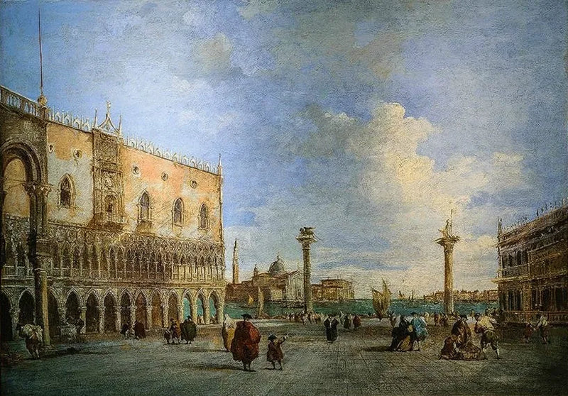 Vy över Dogepalatset i Venedig. - Francesco Guardi