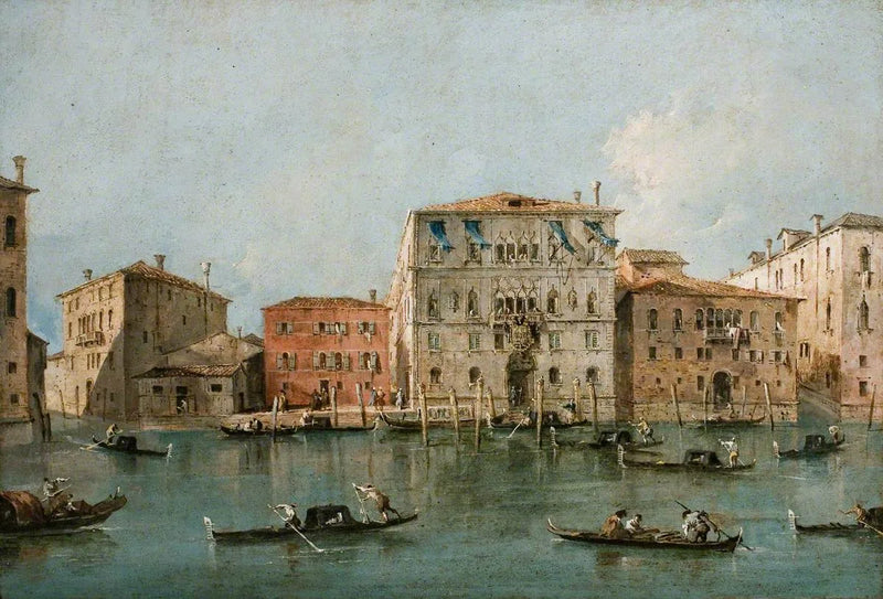 Vy av Palazzo Loredan dell'Ambasciatore vid Grand Canal, Venedig - Francesco Guardi