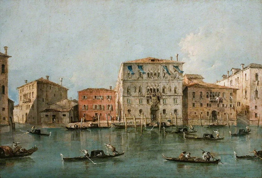 Vy av Palazzo Loredan dell'Ambasciatore vid Grand Canal, Venedig - Francesco Guardi