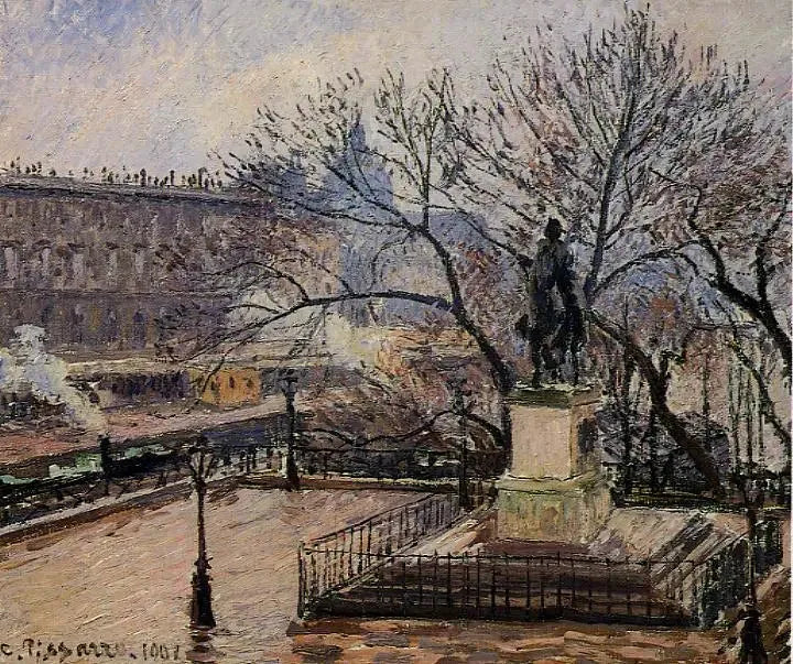 Utsikt över Pont-Neuf med statyn av Henri IV - Camille Pissarro