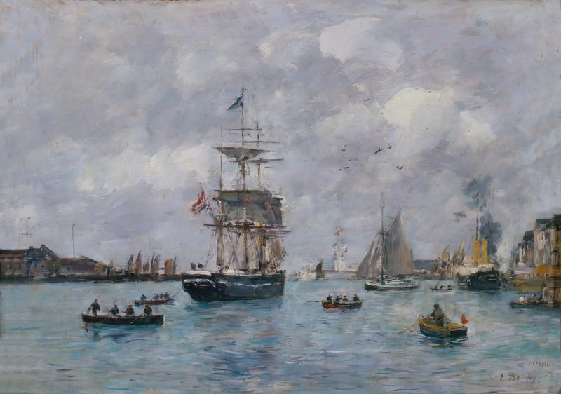 Utsikt över hamnen i Le Havre - Eugène Boudin