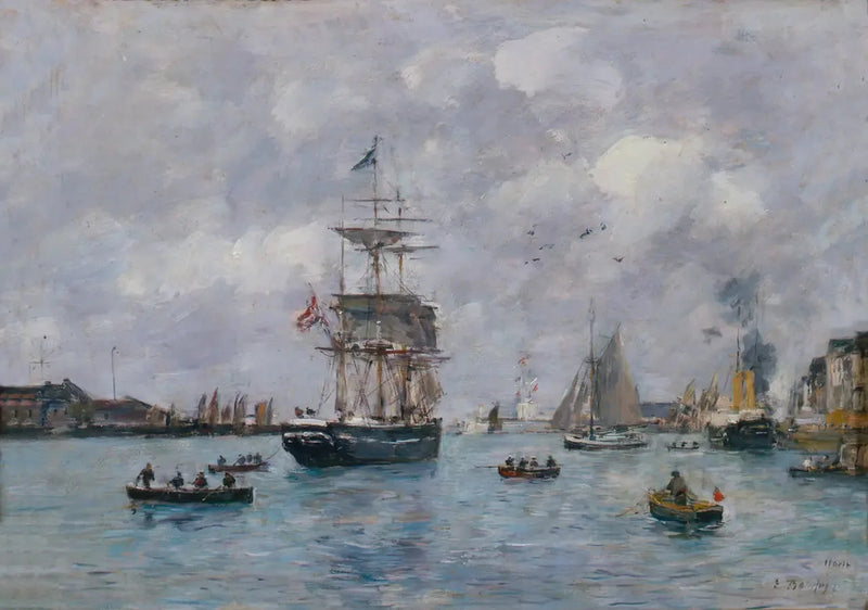 Utsikt över hamnen i Le Havre - Eugène Boudin
