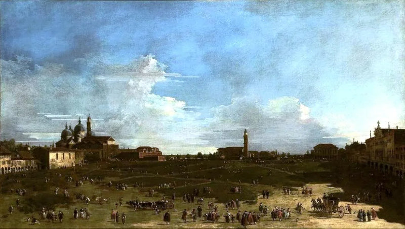 Vy av Prato de la Vallée i Padua - Francesco Guardi