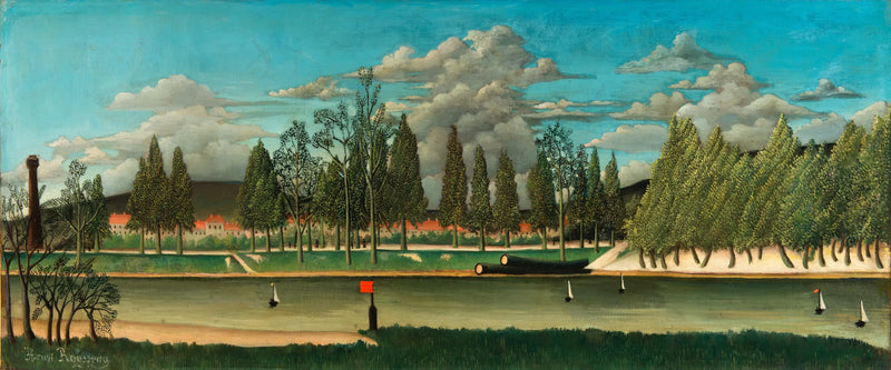 Vy av Asnières kaj - Henri Rousseau