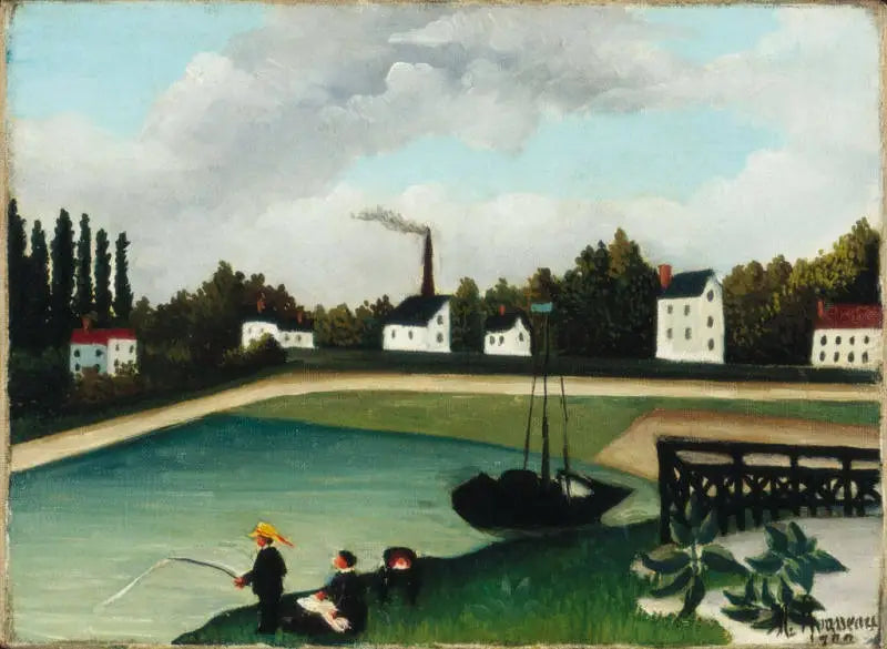 Vy från Ivry kaj nära Port à l'Anglais, Seine - Henri Rousseau