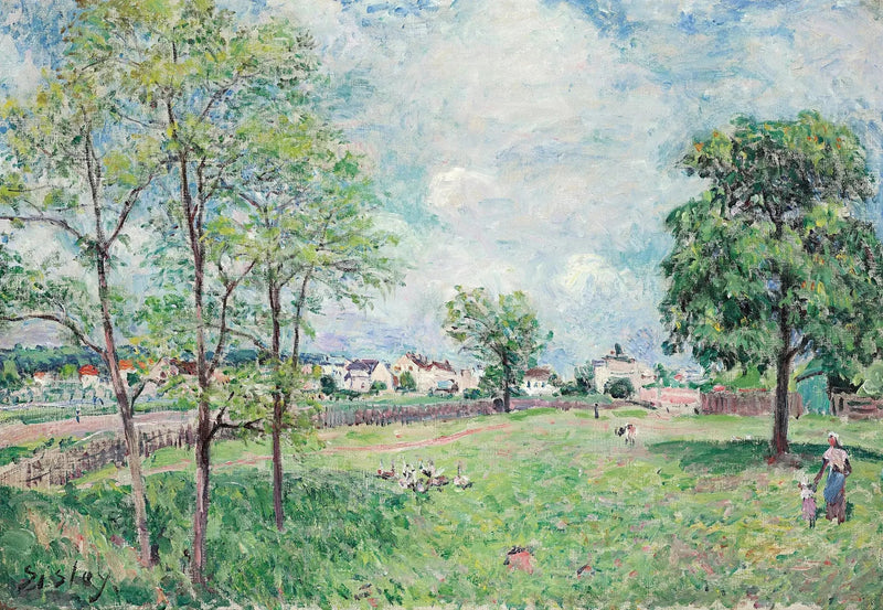 Utsikt över byn - Alfred Sisley