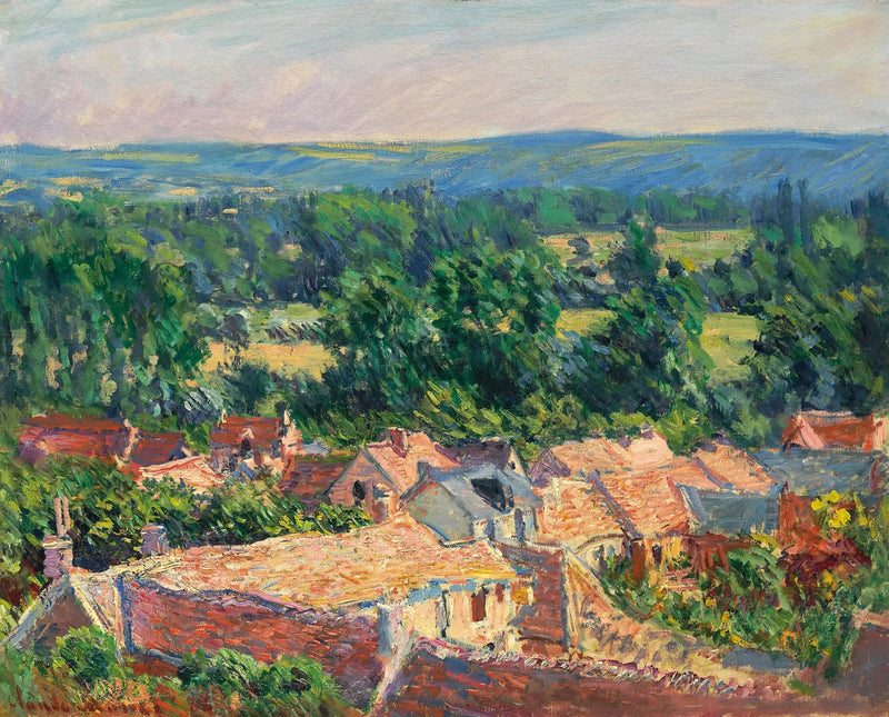 Vy över byn Giverny - Claude Monet