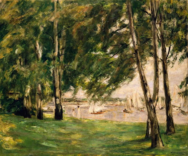 Vy över Wannsee med segelbåtar - Max Liebermann