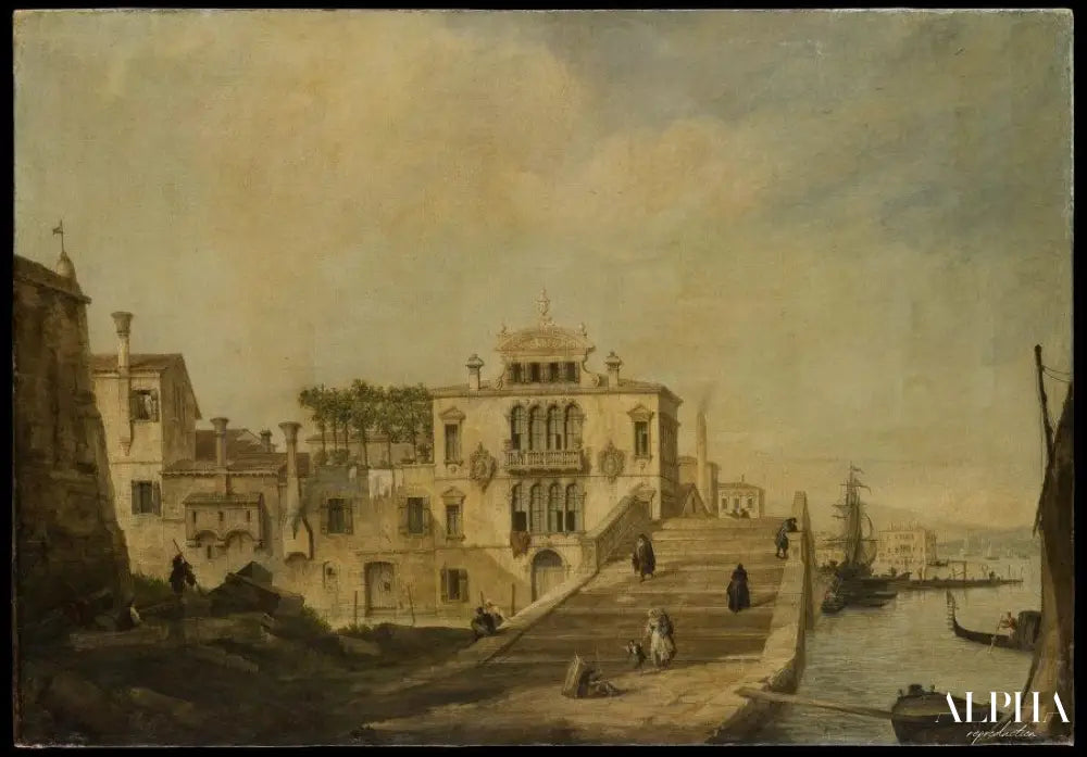 Vue d'un pont à Venise - Giovanni Antonio Canal - Reproductions de tableaux et peintures haut de gamme