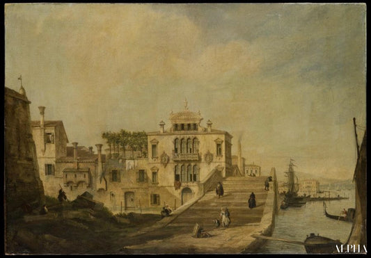 Vue d'un pont à Venise - Giovanni Antonio Canal - Reproductions de tableaux et peintures haut de gamme