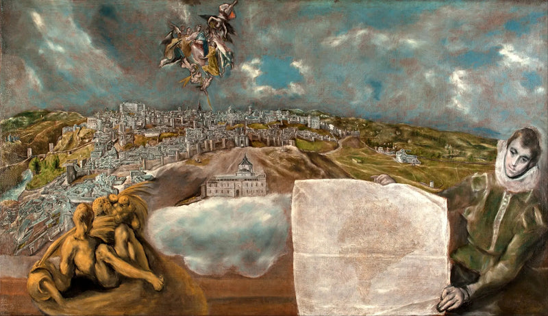 Utsikt och plan av Toledo - El Greco