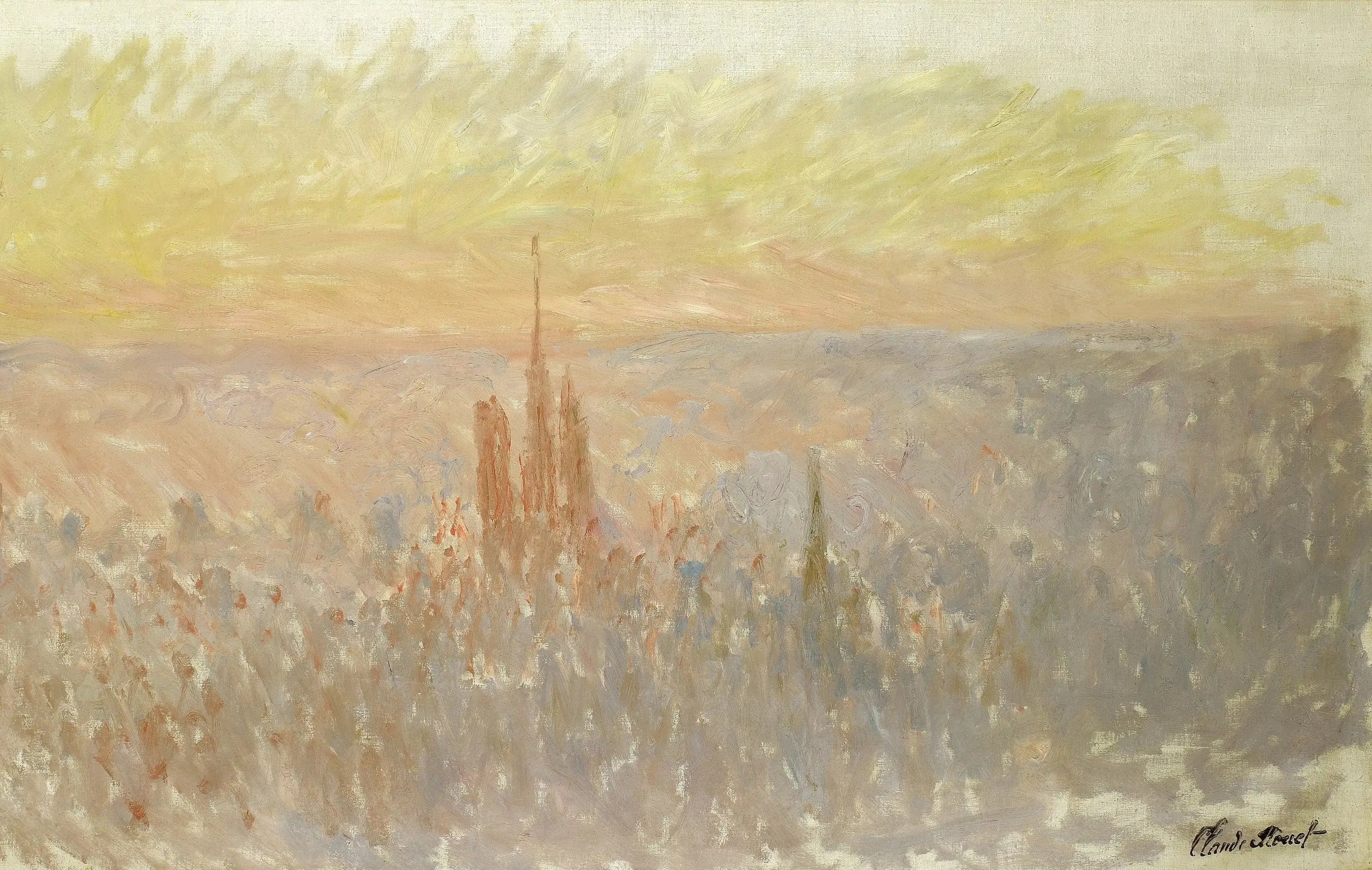 Reproduction du tableau « Vue générale de Rouen - Claude Monet » par Alpha Reproduction en peinture à l’huile