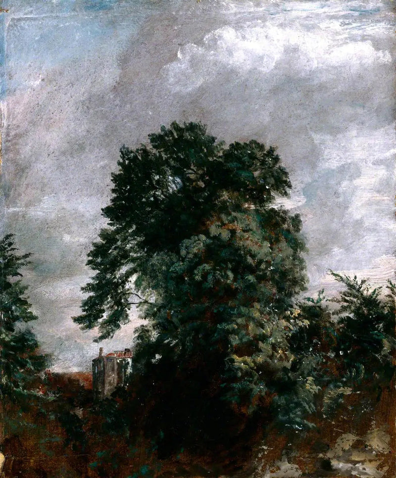 Fjärrvy av snårskogen, Hampstead - John Constable