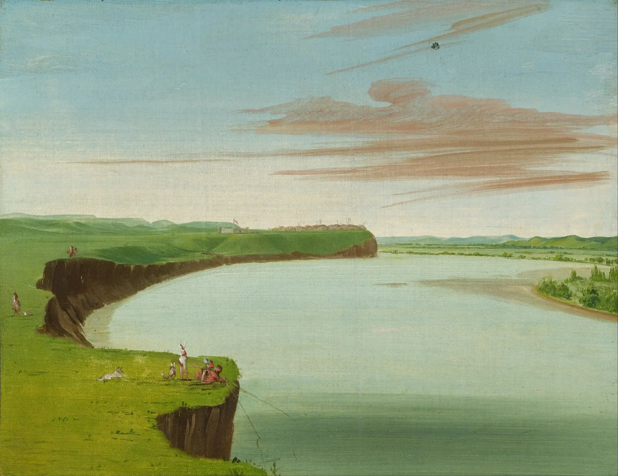 Fjärrvy av Mandan-by - George Catlin