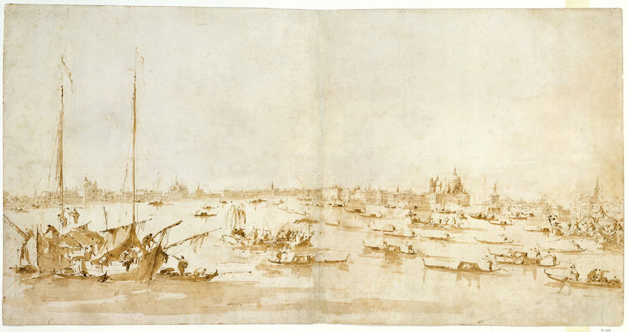 Panoramavy av Bacino di San Marco, som vetter mot Giudecca-kanalen - Francesco Guardi